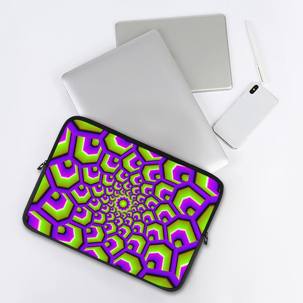 Green Hive Moving Optical Illusion Laptop Sleeve