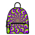 Green Hive Moving Optical Illusion Leather Backpack