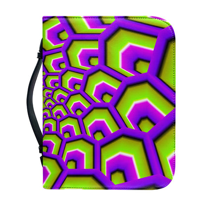 Green Hive Moving Optical Illusion Leather Bible Cover