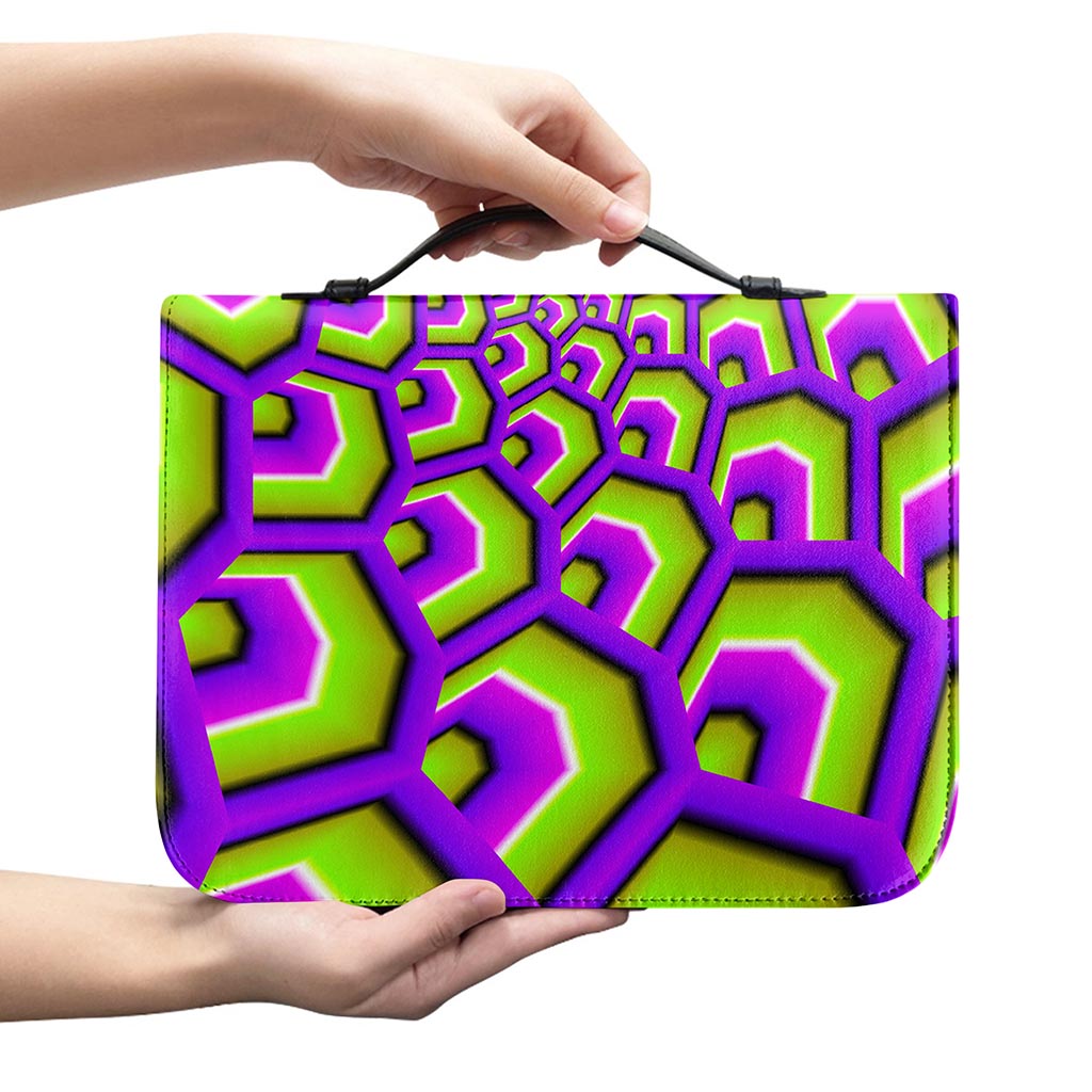 Green Hive Moving Optical Illusion Leather Bible Cover