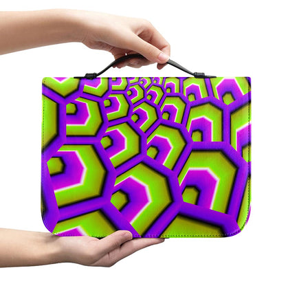 Green Hive Moving Optical Illusion Leather Bible Cover