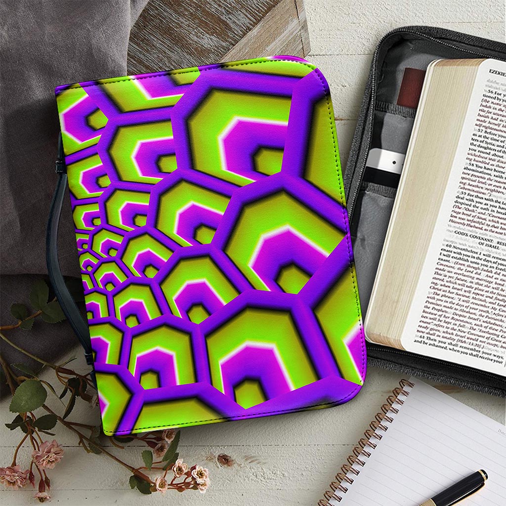 Green Hive Moving Optical Illusion Leather Bible Cover