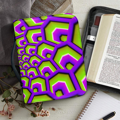 Green Hive Moving Optical Illusion Leather Bible Cover