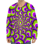 Green Hive Moving Optical Illusion Long Sleeve Baseball Jersey