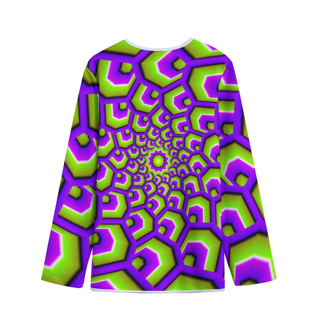 Green Hive Moving Optical Illusion Long Sleeve Short Coat