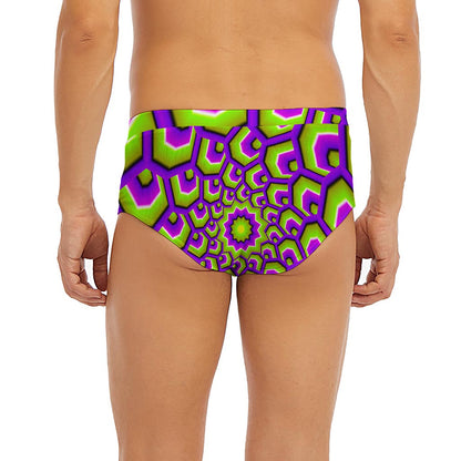 Green Hive Moving Optical Illusion Men's Briefs