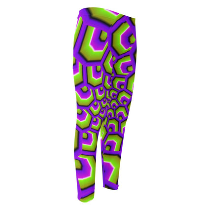 Green Hive Moving Optical Illusion Men's Compression Pants