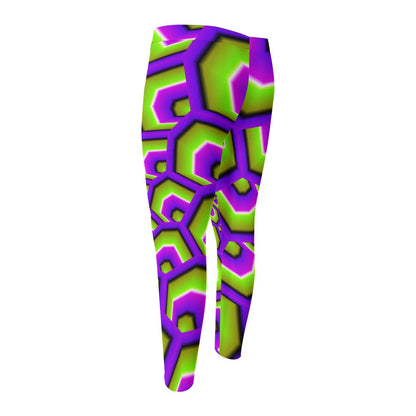 Green Hive Moving Optical Illusion Men's Compression Pants