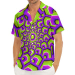Green Hive Moving Optical Illusion Men's Deep V-Neck Shirt