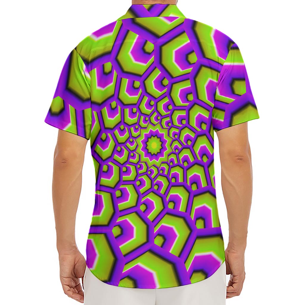 Green Hive Moving Optical Illusion Men's Deep V-Neck Shirt