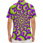 Green Hive Moving Optical Illusion Men's Deep V-Neck Shirt