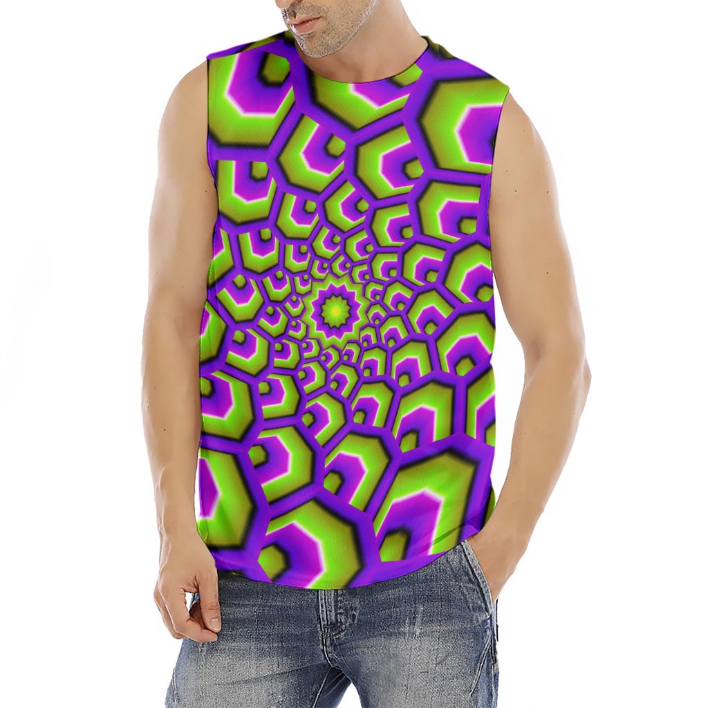 Green Hive Moving Optical Illusion Men's Fitness Tank Top