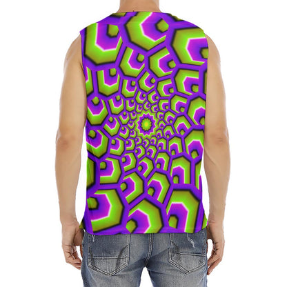 Green Hive Moving Optical Illusion Men's Fitness Tank Top