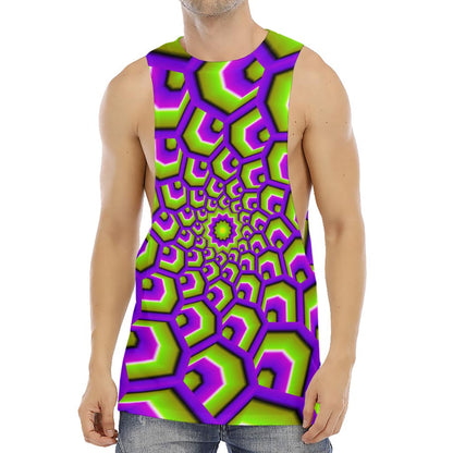Green Hive Moving Optical Illusion Men's Muscle Tank Top
