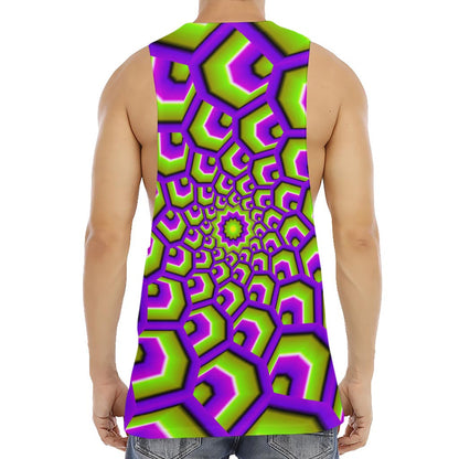 Green Hive Moving Optical Illusion Men's Muscle Tank Top