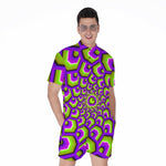 Green Hive Moving Optical Illusion Men's Rompers
