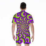 Green Hive Moving Optical Illusion Men's Rompers