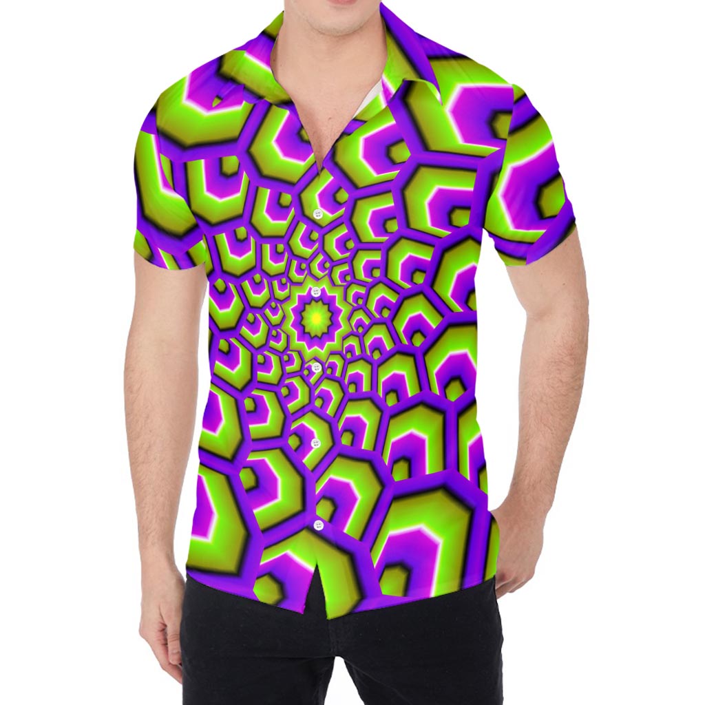 Green Hive Moving Optical Illusion Men's Shirt