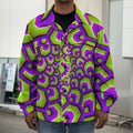 Green Hive Moving Optical Illusion Men's Shirt Jacket