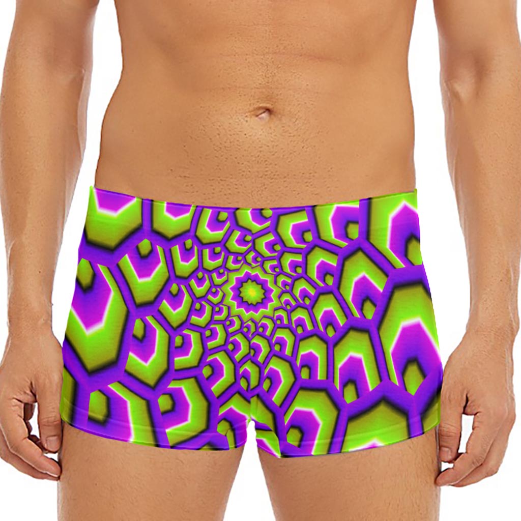 Green Hive Moving Optical Illusion Men's Short Boxer Briefs