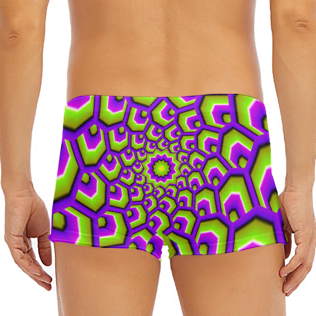 Green Hive Moving Optical Illusion Men's Short Boxer Briefs