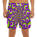 Green Hive Moving Optical Illusion Men's Split Running Shorts