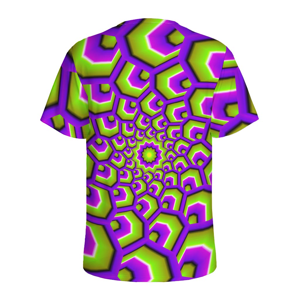 Green Hive Moving Optical Illusion Men's Sports T-Shirt