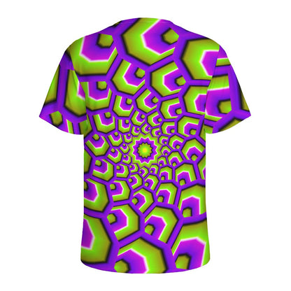 Green Hive Moving Optical Illusion Men's Sports T-Shirt