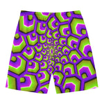 Green Hive Moving Optical Illusion Men's Swim Trunks