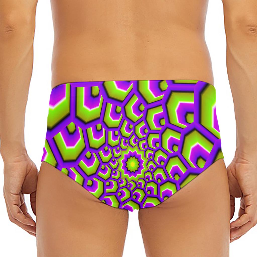 Green Hive Moving Optical Illusion Men's Triangle Swim Briefs