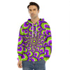 Green Hive Moving Optical Illusion Men's Velvet Pullover Hoodie