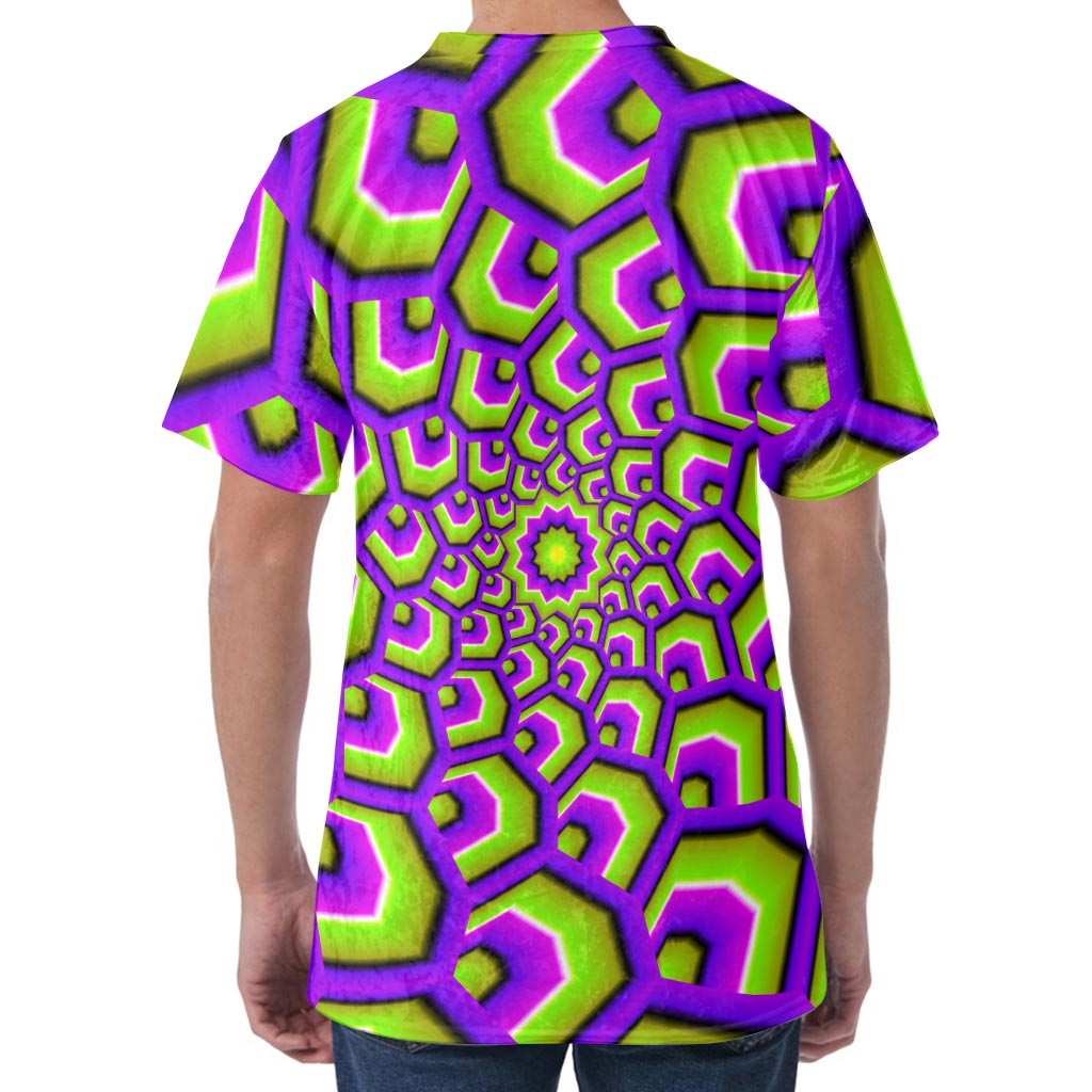 Green Hive Moving Optical Illusion Men's Velvet T-Shirt