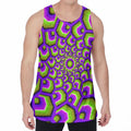 Green Hive Moving Optical Illusion Men's Velvet Tank Top