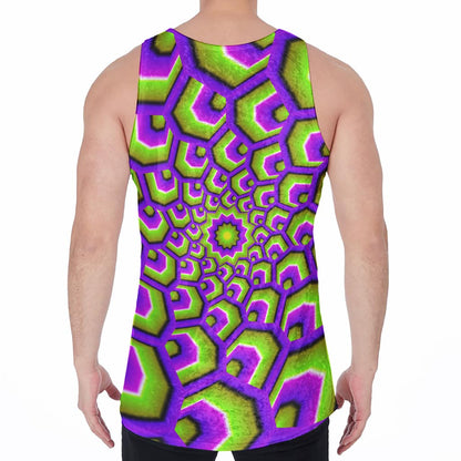 Green Hive Moving Optical Illusion Men's Velvet Tank Top
