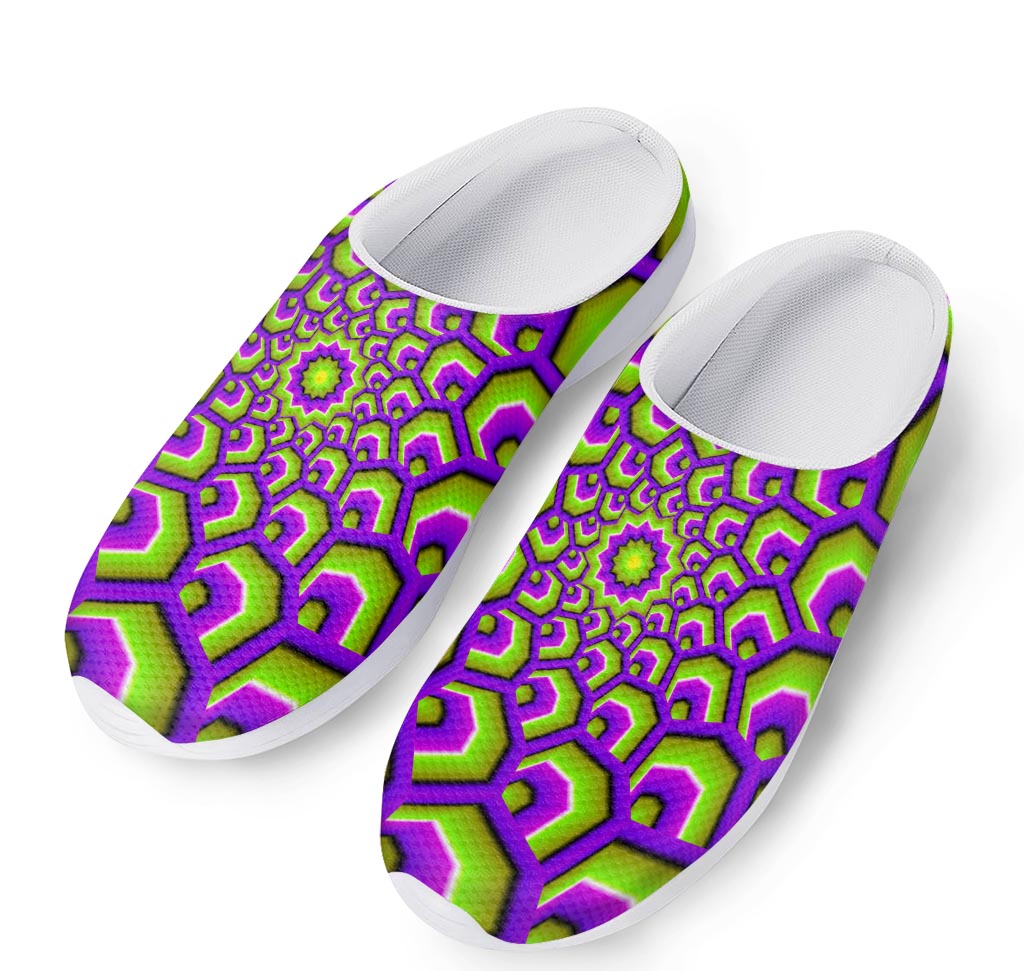 Green Hive Moving Optical Illusion Mesh Casual Shoes