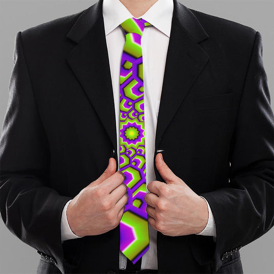 Green Hive Moving Optical Illusion Necktie