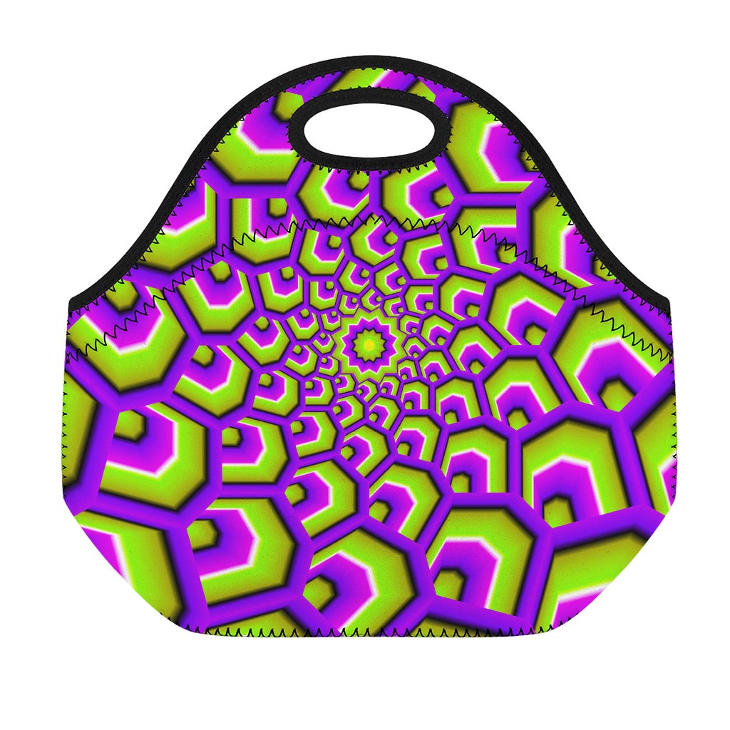 Green Hive Moving Optical Illusion Neoprene Lunch Bag
