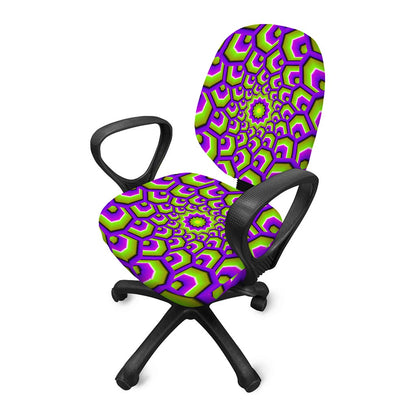 Green Hive Moving Optical Illusion Office Chair Cover