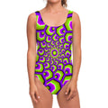 Green Hive Moving Optical Illusion One Piece Swimsuit