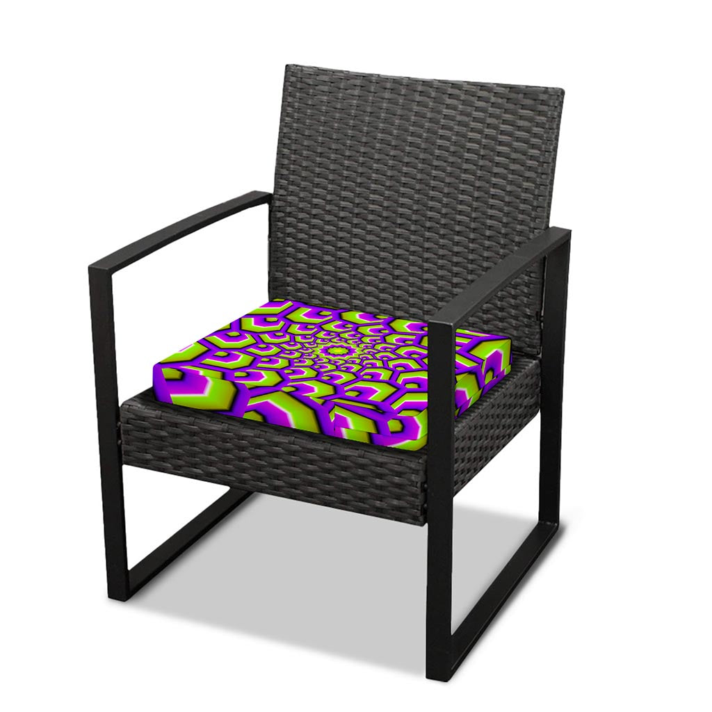 Green Hive Moving Optical Illusion Outdoor Seat Cushion Cover