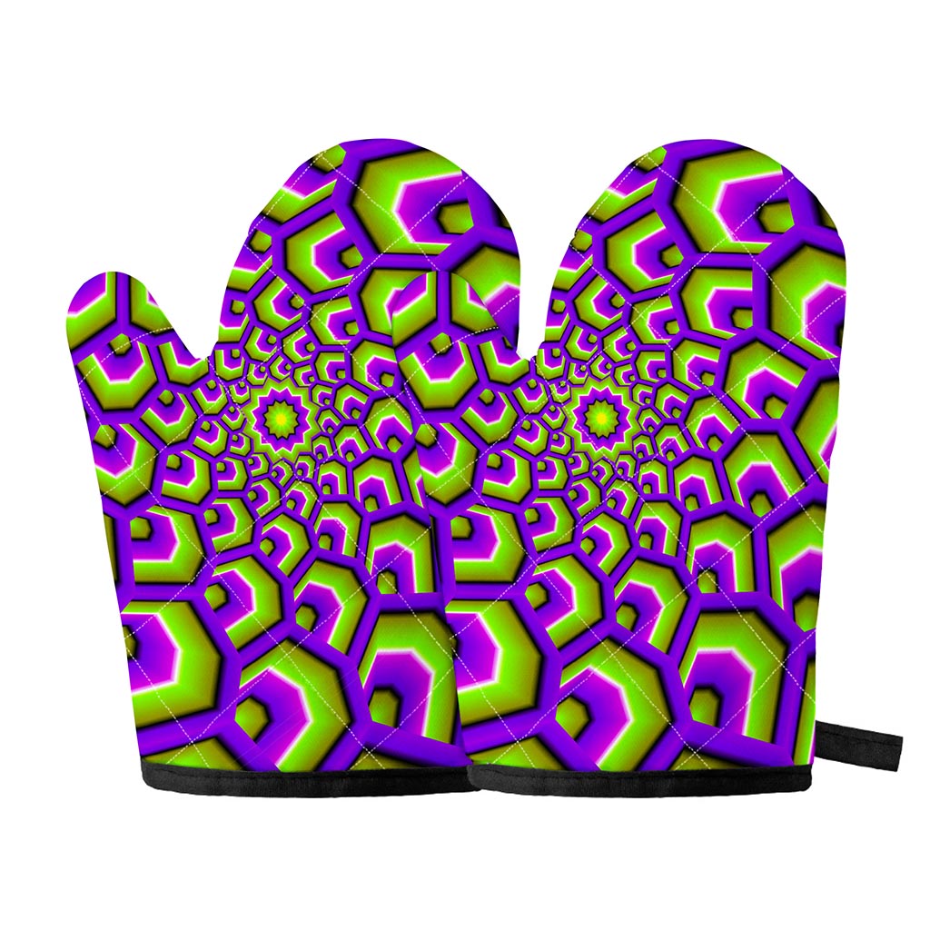 Green Hive Moving Optical Illusion Oven Mitts