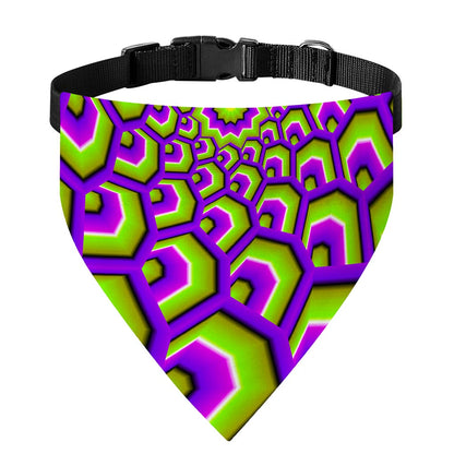 Green Hive Moving Optical Illusion Over The Collar Dog Bandana
