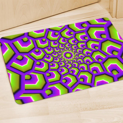 Green Hive Moving Optical Illusion Polyester Doormat