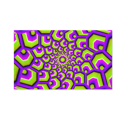 Green Hive Moving Optical Illusion Polyester Flag