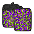 Green Hive Moving Optical Illusion Pot Holders With Pocket
