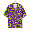 Green Hive Moving Optical Illusion Rayon Hawaiian Shirt