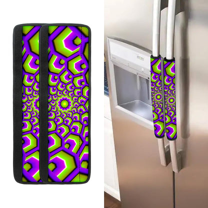 Green Hive Moving Optical Illusion Refrigerator Handle Covers