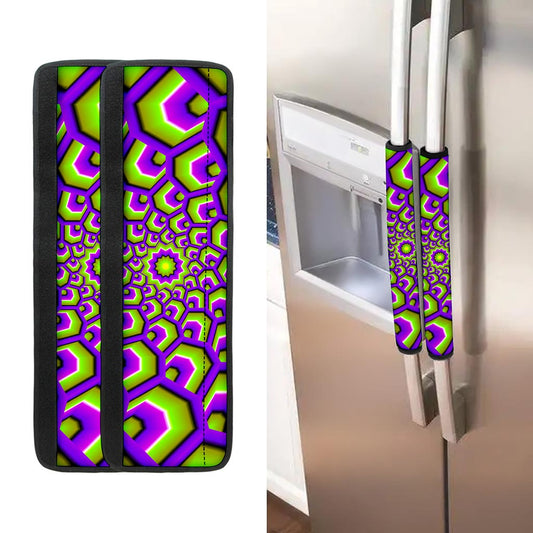 Green Hive Moving Optical Illusion Refrigerator Handle Covers