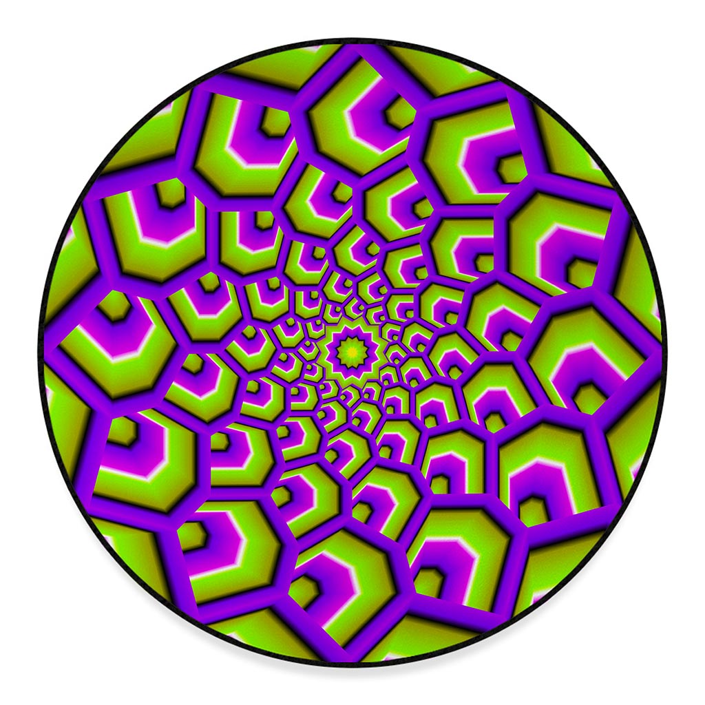 Green Hive Moving Optical Illusion Round Floor Mat