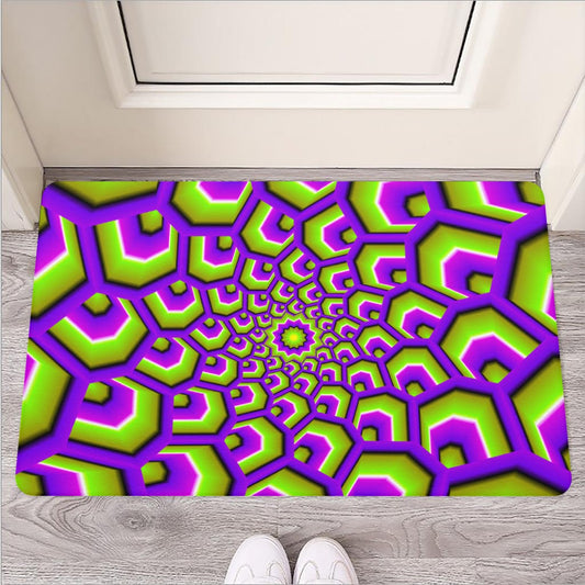 Green Hive Moving Optical Illusion Rubber Doormat